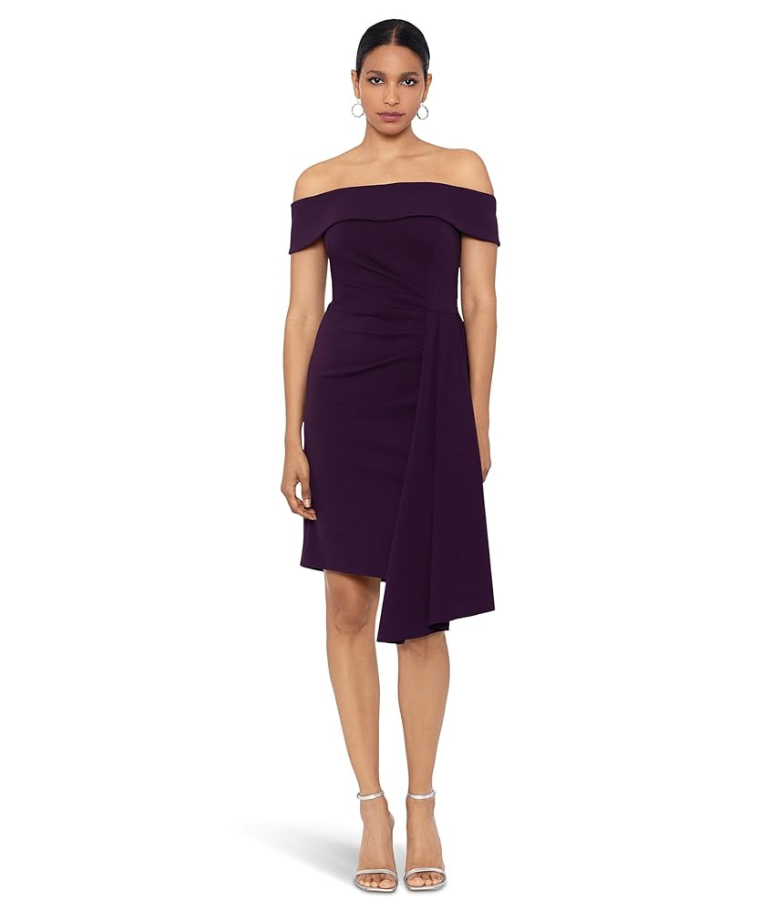 Amazon.com: Xscape Off-The-Shoulder Scuba Crepe with Drape